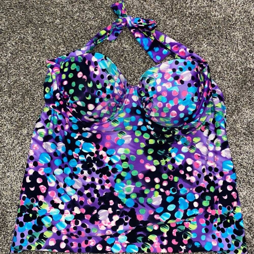 Purple Polka Dotted Tankini